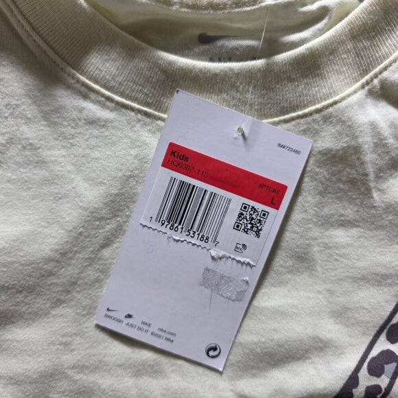 Nike Kids Big Swoosh Graphic Tee - Size L (Large) - Leopard Print - New With Tag - Picture 8 of 8